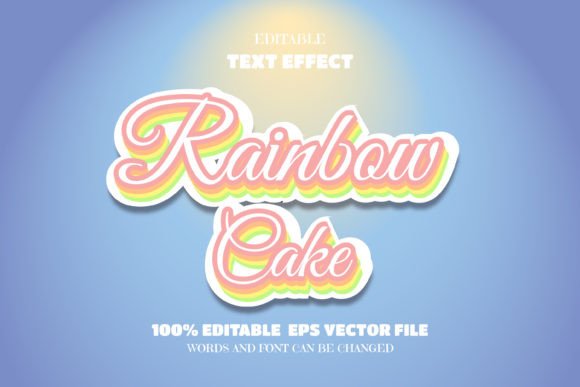 Download Rainbow Cake Text, Editable Font Effect - Font effect Collection