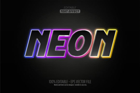 Download Neon Light Text Effect, Editable Glow - Light text effect Collection