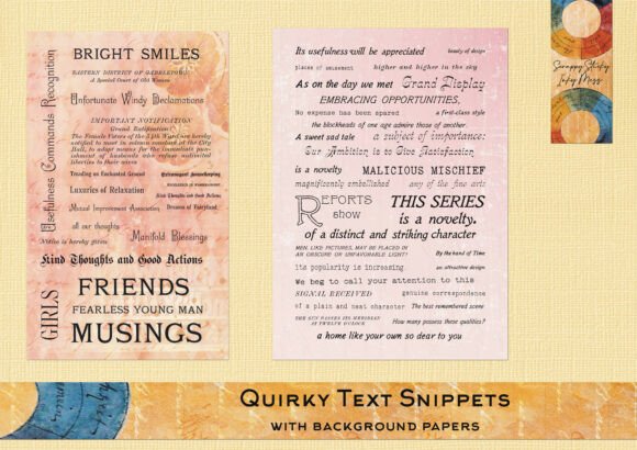 Download Quirky Word Snippets from Vintage Text - Word Collection