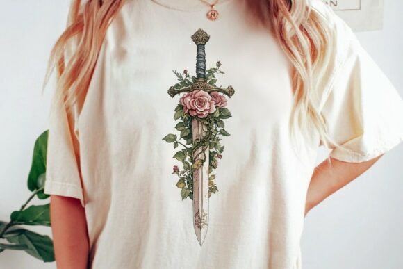 Download Sword with Roses Gothic Fantasy Art Png - Word Collection