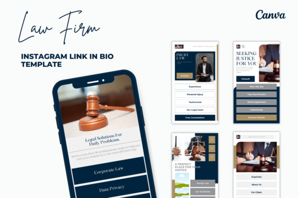 Download Law Firm Canva Link in Bio Template - Firm Collection