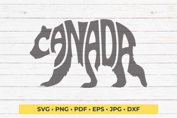 Download Canada Word Art in the Shape of a Bear - Word Collection