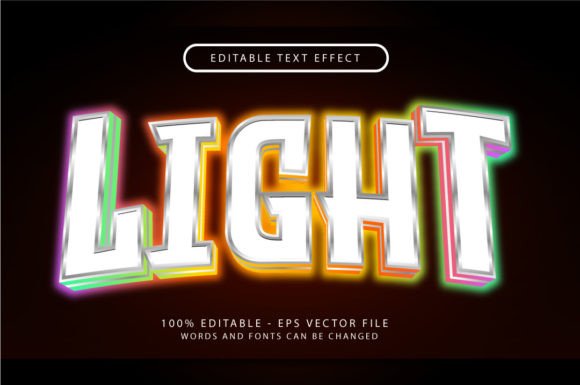 Download Light 3d Text Effect with Light Effect - Light effect Collection