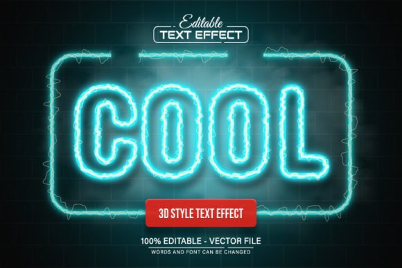 Download Cool Blue Line Neon Light Text Effect - Light text effect Collection