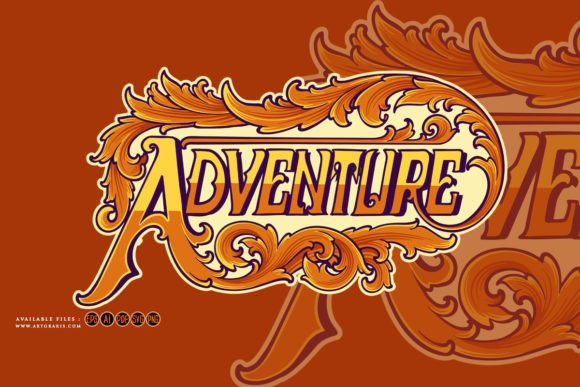 Download Adventure Typeface Word with Classic SVG - Word Collection
