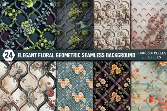 Download Elegant Floral Geometric Background - Elegant Collection