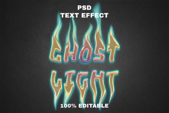 Download Ghost Light Text Effect Editable PSD - Light text effect Collection